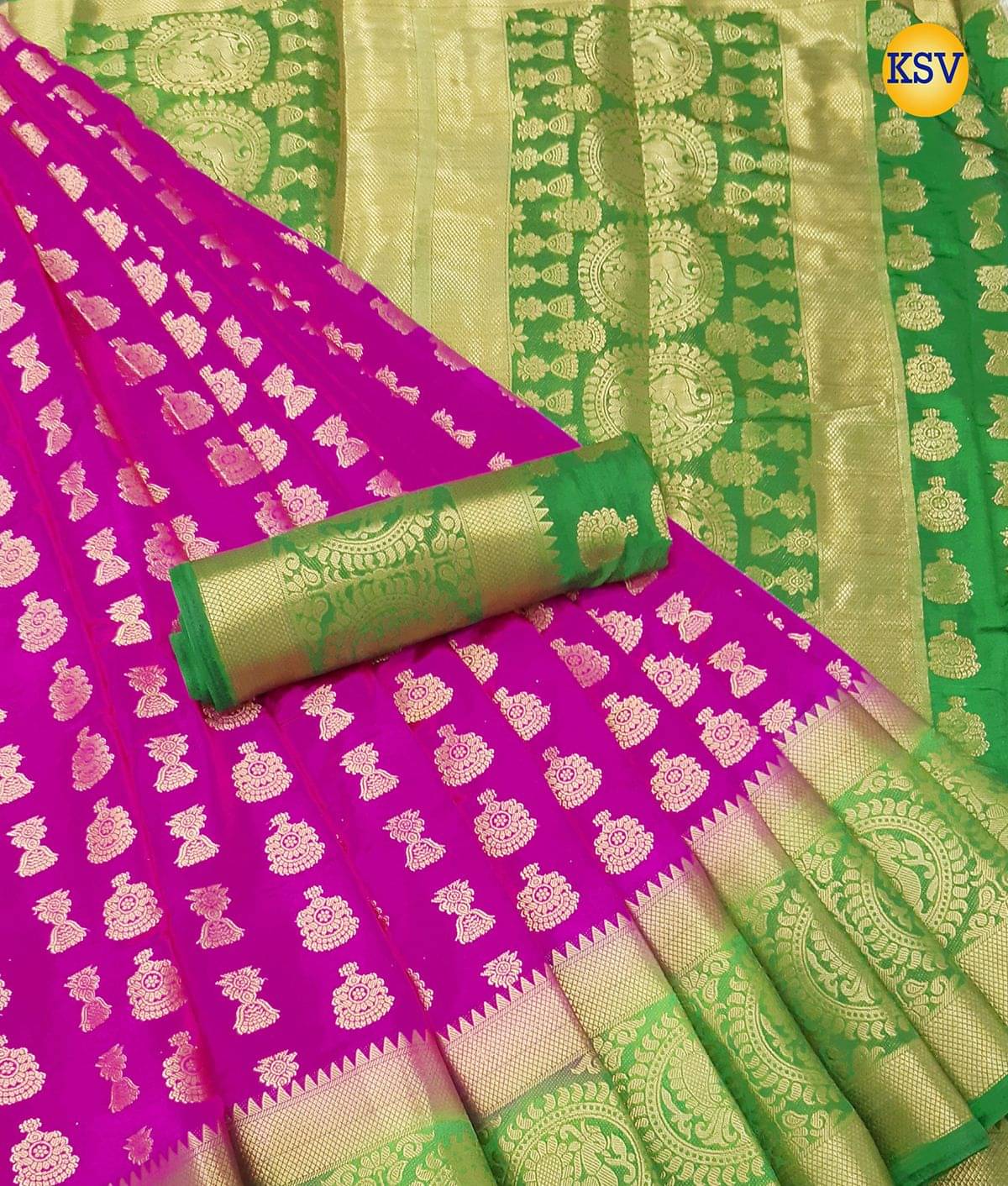fab woven Silk Saree With Unstitched Blouse Piece ( Magenta ) fab woven Silk Saree With Unstitched Blouse Piece ( Magenta )