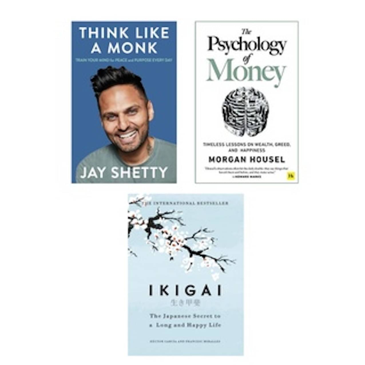     			Combo Of 3 Book (Think Like Monk + Psychology of Money + ikigai Japanese ) English Book For Paperback