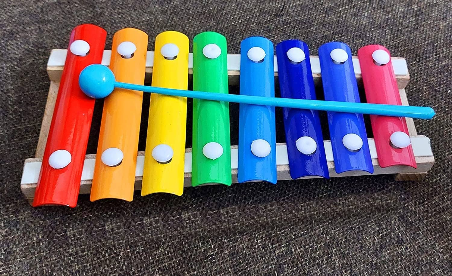Fratelli Ecofriendly Wooden Xylophone Kids First Musical Sound Instrument Toys with 8 Notes Multicolor Made in India || BIS Approved