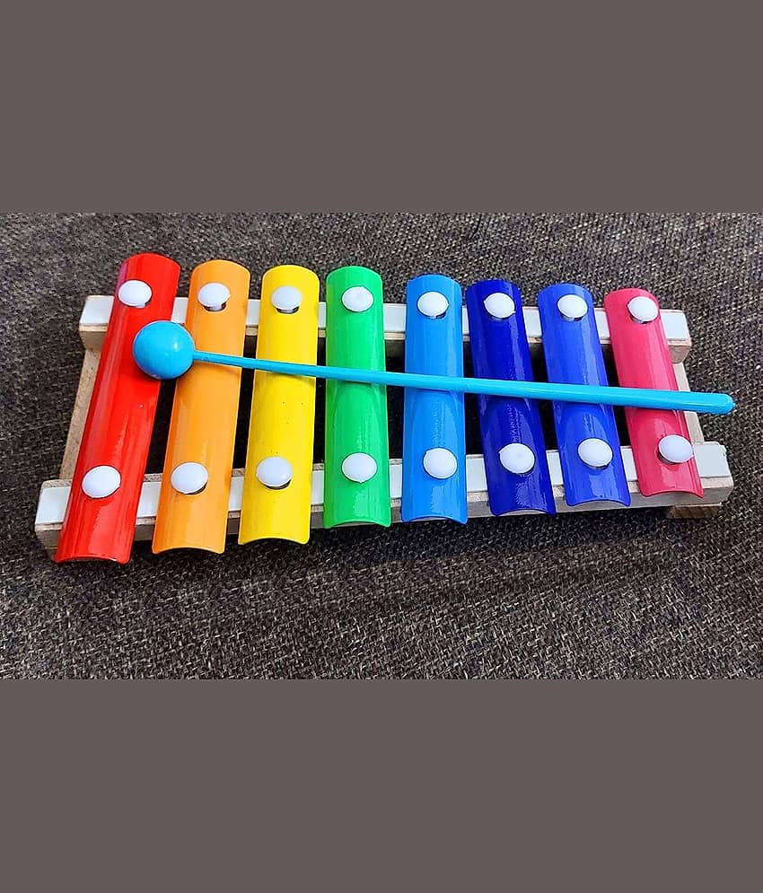 Fratelli Ecofriendly Wooden Xylophone Kids First Musical Sound Instrument Toys with 8 Notes Multicolor Made in India || BIS Approved - Toys and Games | Buy online on ZillyBuy