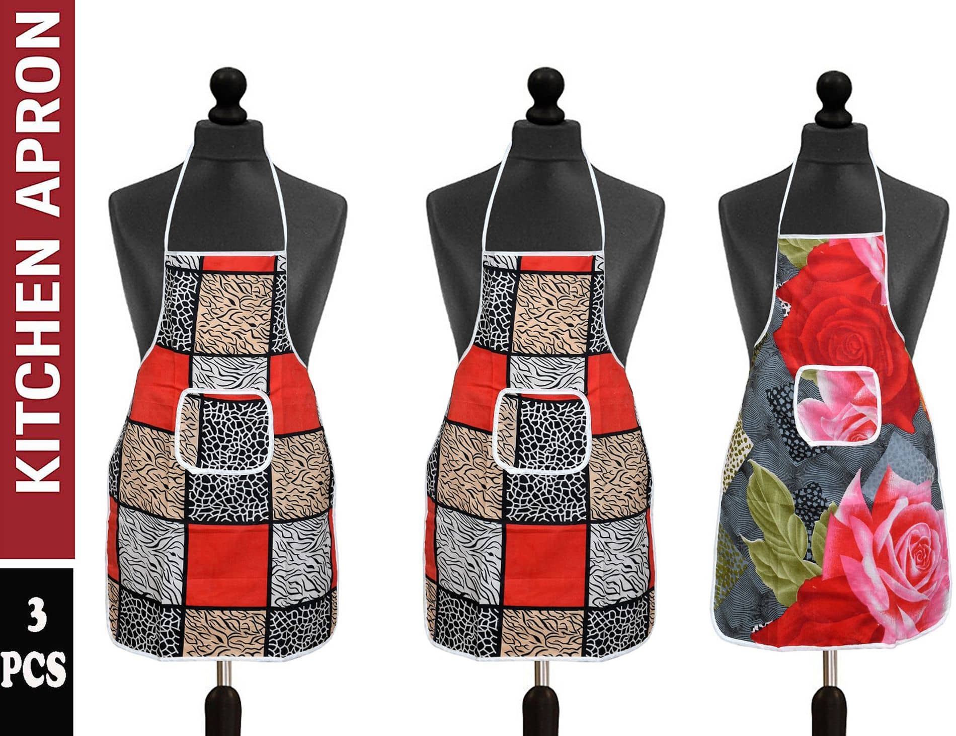 Aazeem  Multicolor Half Apron ( Pack of 3 )