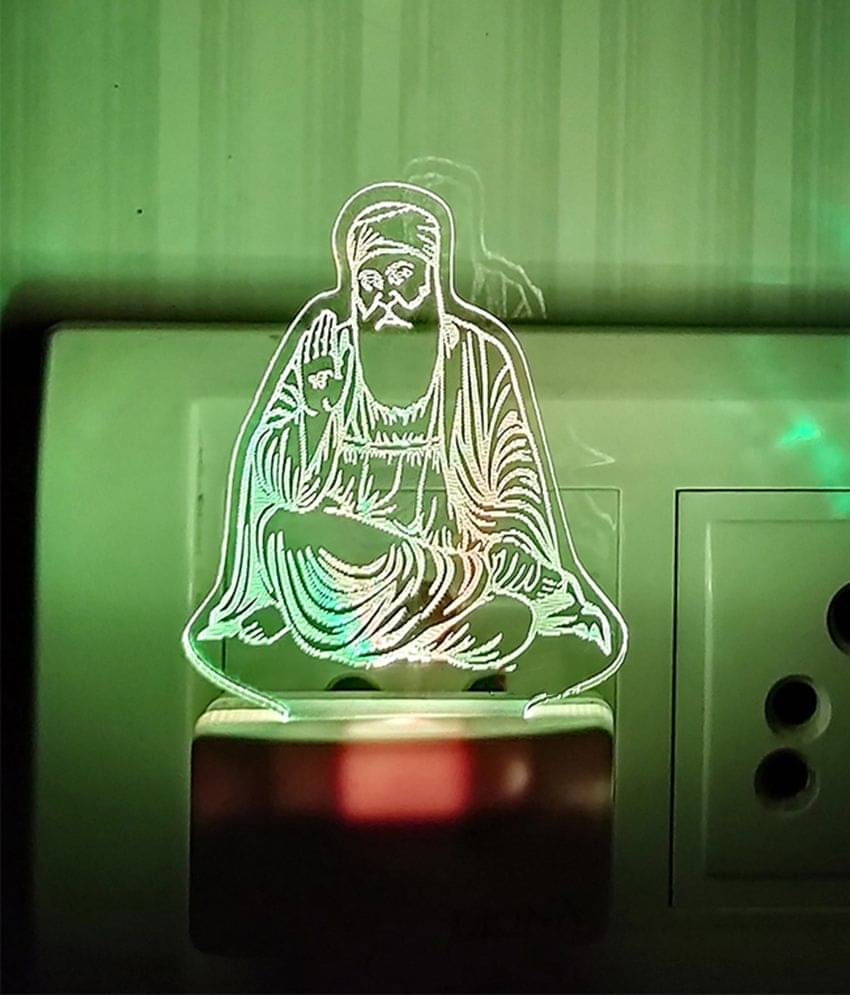     			DIONA Night Lamp Guru Nanak LED 3D Illusion Acrylic Divine Sikhism Night Light
