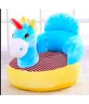 KIDS WONDERS Imported Velvet Kids Sofa Comfortable Soft Plush Cushion Sofa Seat | Rocking Chair for Kids (SkyBlue Unicorn)