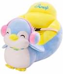 KIDS WONDERS Velvet Sofa Chair for Kids with Belt Animal Face | Comfortable Soft Cushion Sofa Seat (Penguin)