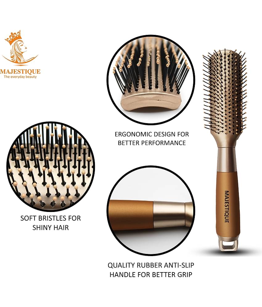 Majestique Golden Hair Styler Brush for Blow Drying, Styling and Solon for Men and Women - Pack of 1