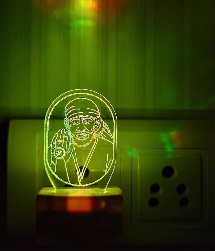 DIONA Night Lamp Saibaba Shirdi 3D LED 7 Colors RGB Auto Colour Changing Light DIONA Night Lamp Saibaba Shirdi 3D LED 7 Colors RGB Auto Colour Changing Light