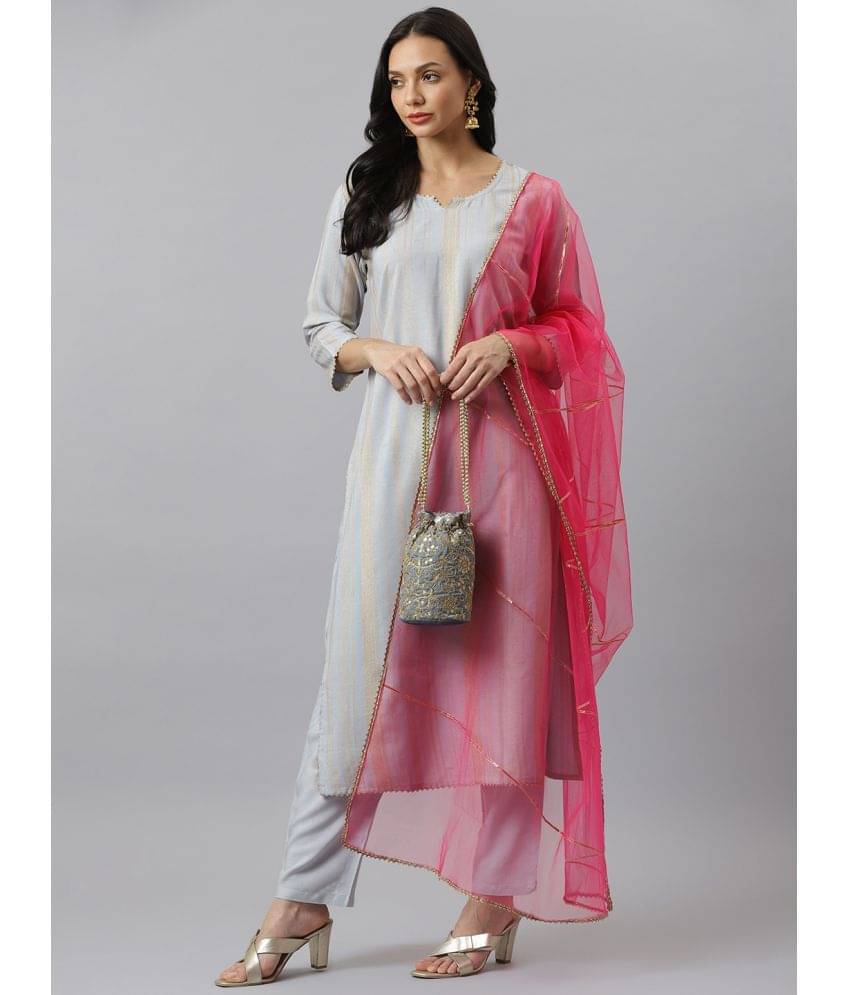 Stylum - Light Grey Straight Rayon Women's Stitched Salwar Suit ( Pack of 1 ) Stylum - Light Grey Straight Rayon Women's Stitched Salwar Suit ( Pack of 1 )