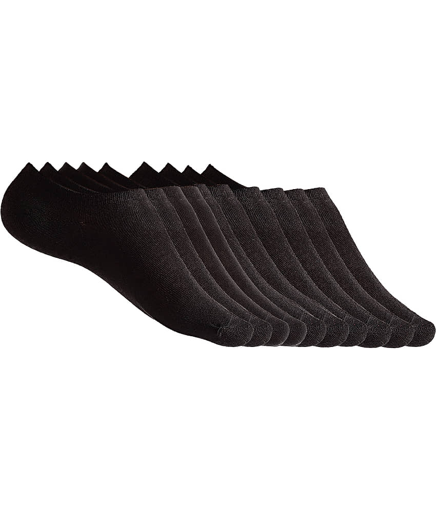 Texlon - Black Cotton Men's No Show Socks ( Pack of 5 ) - Socks | Buy online on ZillyBuy