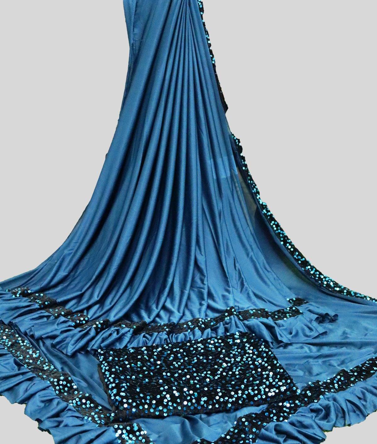     			Apnisha Lycra Saree With Unstitched Blouse Piece ( LightBLue )