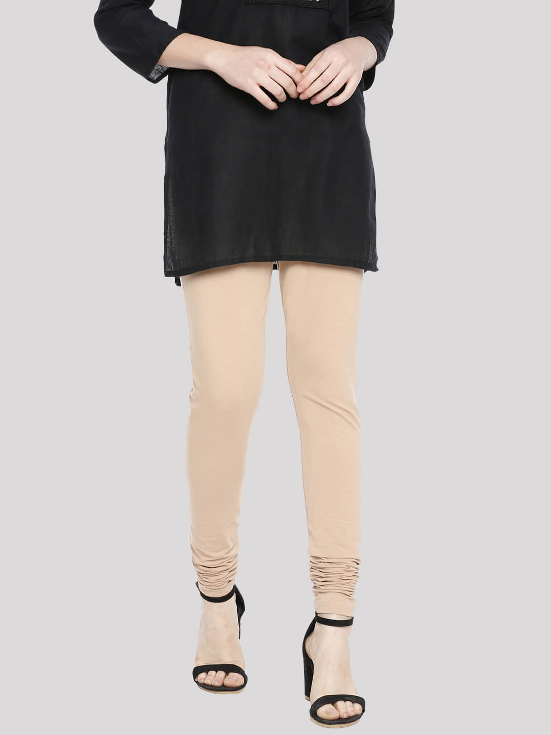 Dollar Missy - Beige Cotton Women's Leggings ( Pack of 1 ) Dollar Missy - Beige Cotton Women's Leggings ( Pack of 1 )