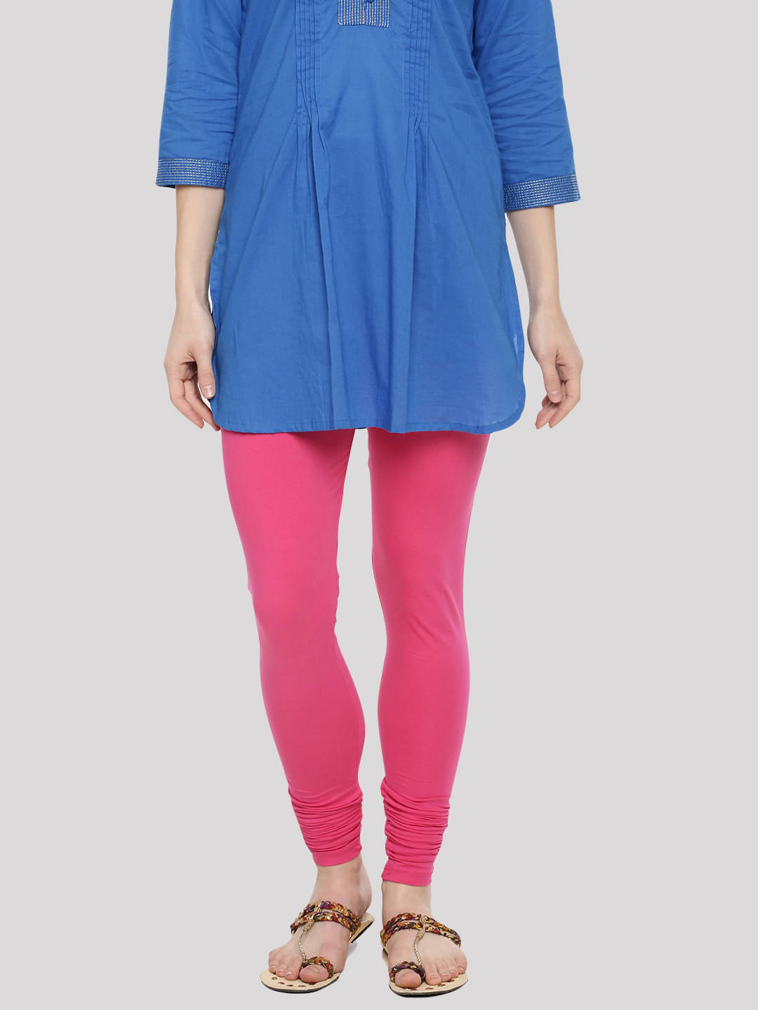 Dollar Missy - Pink Cotton Women's Leggings ( Pack of 1 ) Dollar Missy - Pink Cotton Women's Leggings ( Pack of 1 )