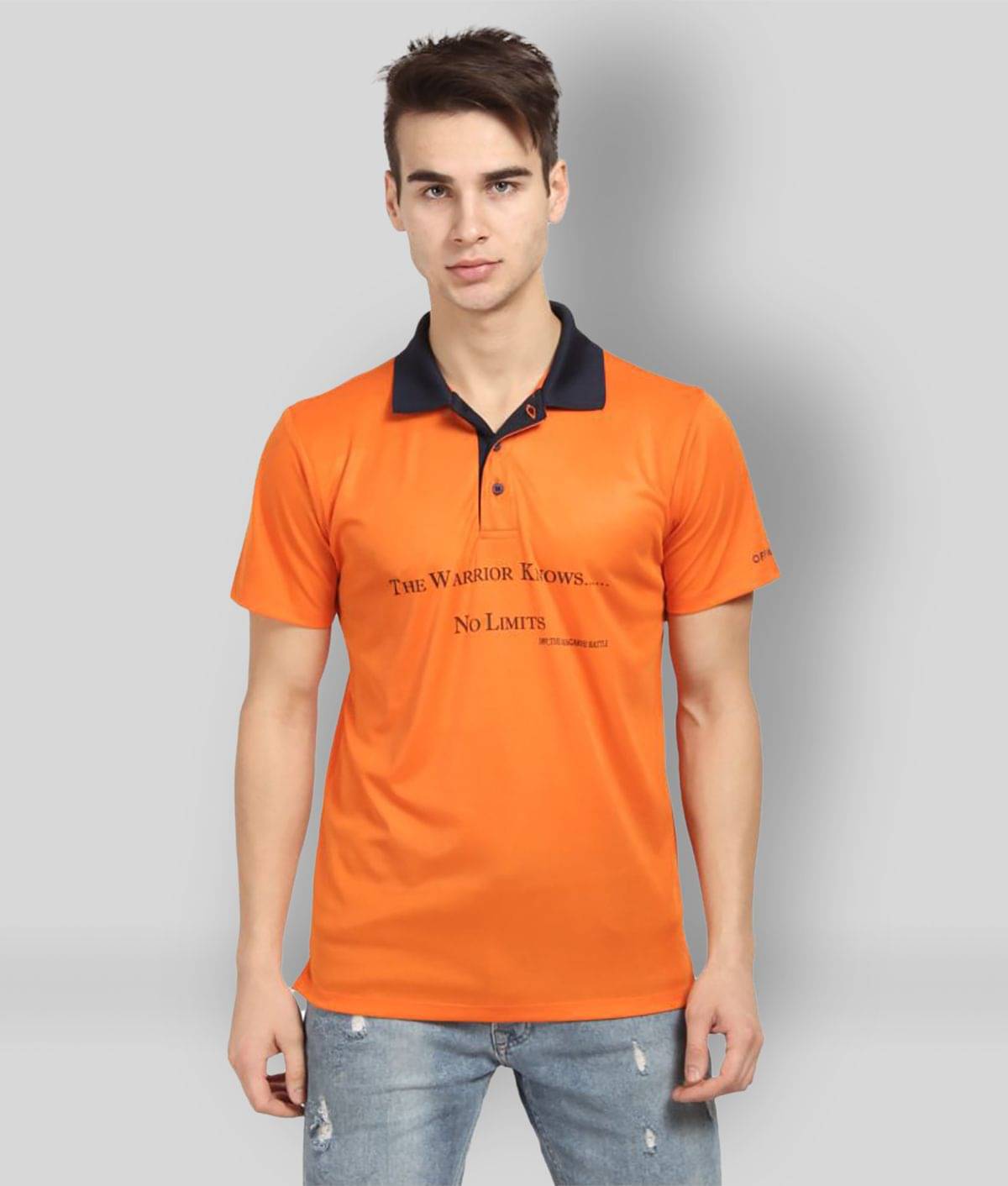     			OFF LIMITS Pack of 1 Polyester Regular Fit Printed Half Sleeves Men's Polo T Shirt ( Orange )