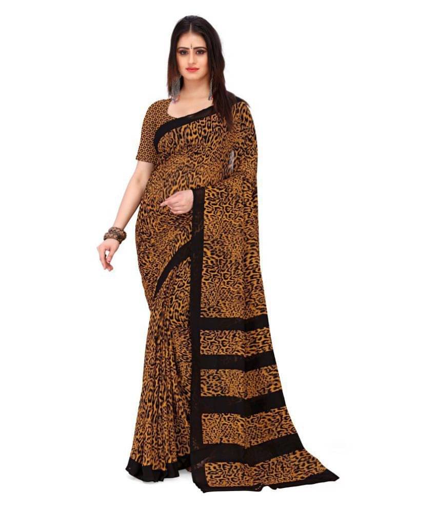     			ANAND SAREES Georgette Printed Saree With Unstitched Blouse Piece ( Multicolor )