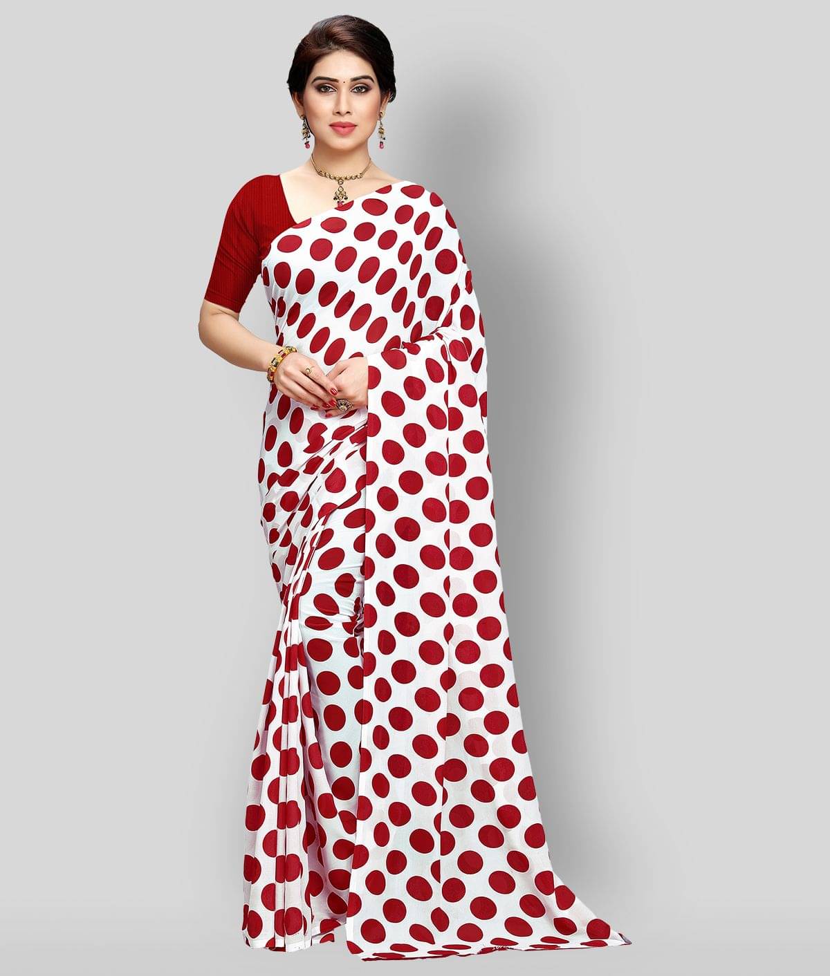     			ANAND SAREES Georgette Printed Saree With Unstitched Blouse Piece ( Multicolor )