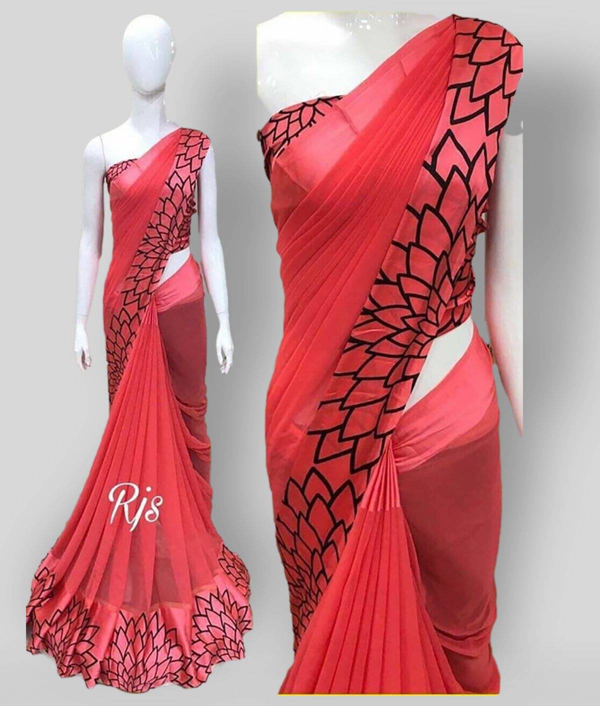 Sitanjali Satin Saree With Unstitched Blouse Piece ( Pink ) Sitanjali Satin Saree With Unstitched Blouse Piece ( Pink )