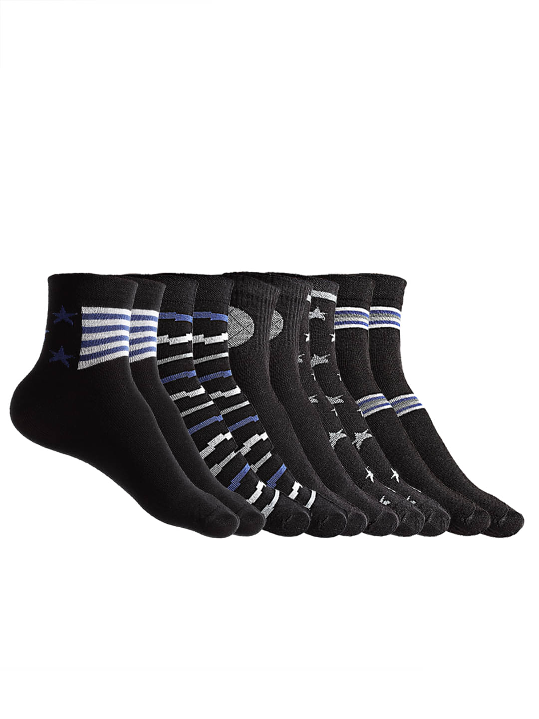     			Texlon - Black Cotton Men's Ankle Length Socks ( Pack of 5 )