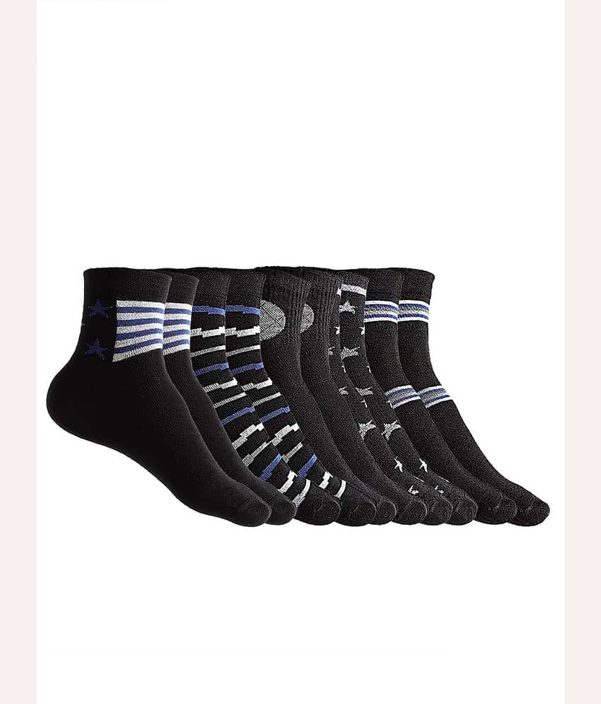 Texlon - Black Cotton Men's Ankle Length Socks ( Pack of 5 ) - Socks | Buy online on ZillyBuy