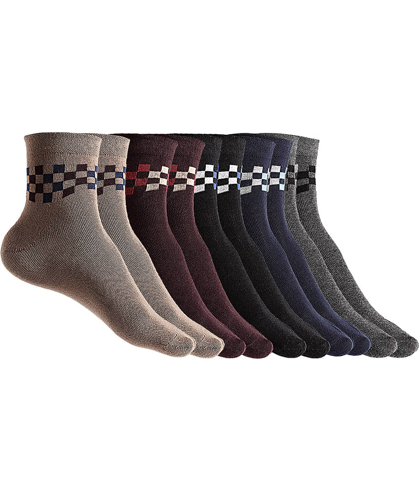 Texlon - Multicolor Cotton Men's Ankle Length Socks ( Pack of 5 ) - Socks | Buy online on ZillyBuy
