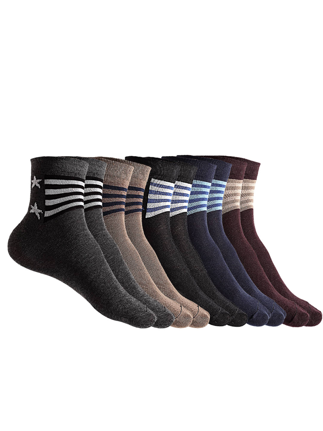 Texlon - Multicolor Cotton Men's Ankle Length Socks ( Pack of 5 ) Texlon - Multicolor Cotton Men's Ankle Length Socks ( Pack of 5 )