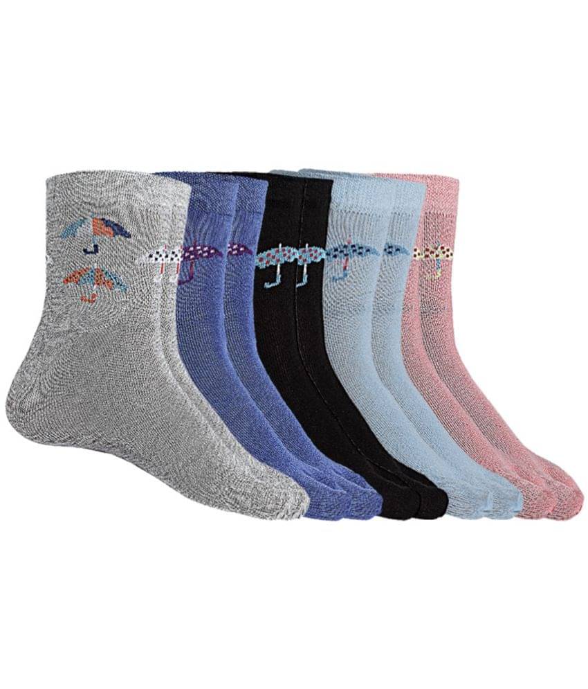 Texlon - Multicolor Cotton Women's Ankle Length Socks ( Pack of 5 ) Texlon - Multicolor Cotton Women's Ankle Length Socks ( Pack of 5 )