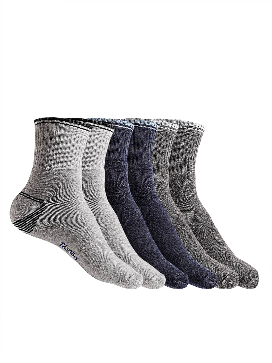 Texlon - Multicolor Terry Men's Ankle Length Socks ( Pack of 3 ) Texlon - Multicolor Terry Men's Ankle Length Socks ( Pack of 3 )