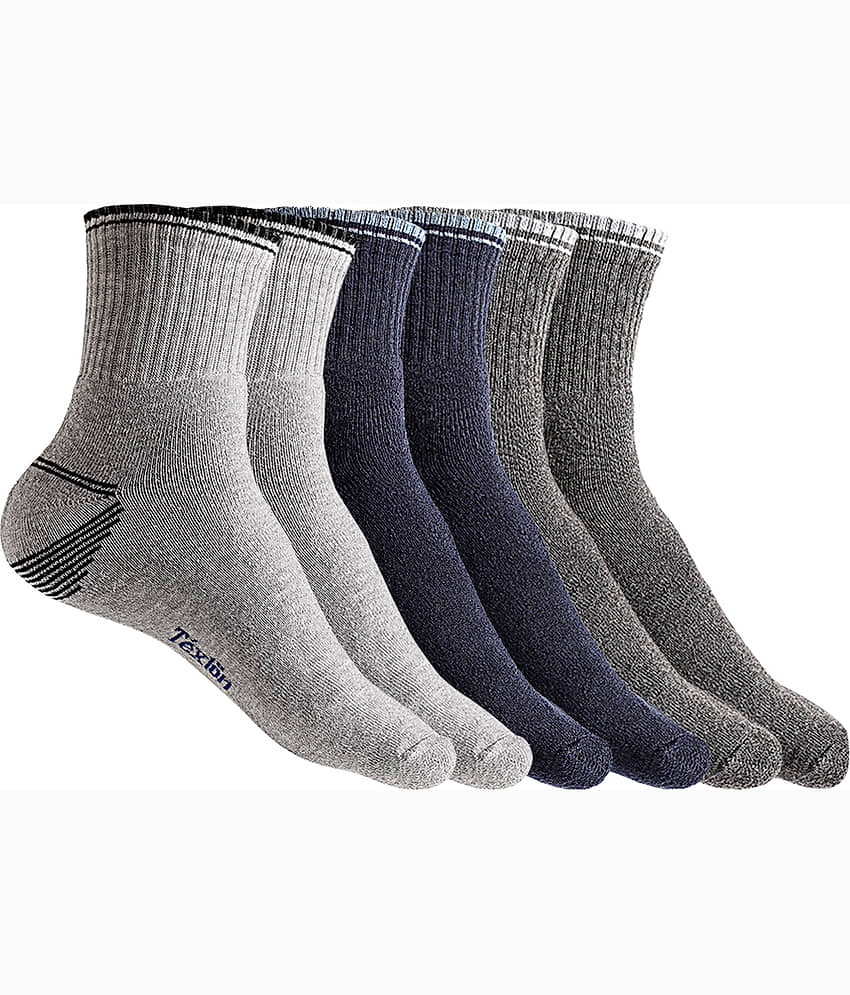 Texlon - Multicolor Terry Men's Ankle Length Socks ( Pack of 3 ) - Socks | Buy online on ZillyBuy