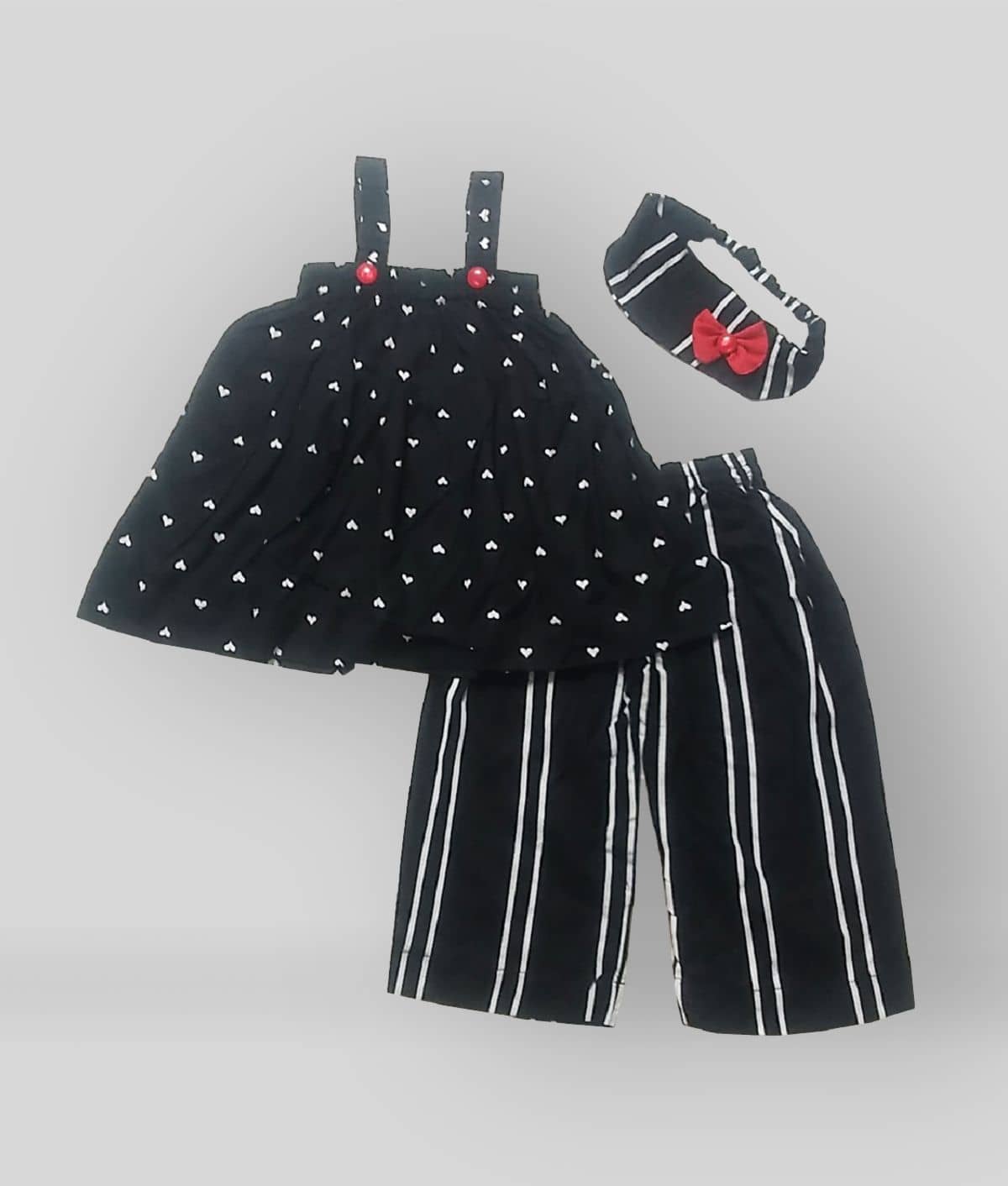 harshvardhanmart.com Pack of 1 Girls Rayon Top With Pajama ( Black )