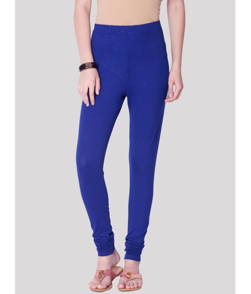     			Dollar Missy - Blue Cotton Women's Leggings ( Pack of 1 )