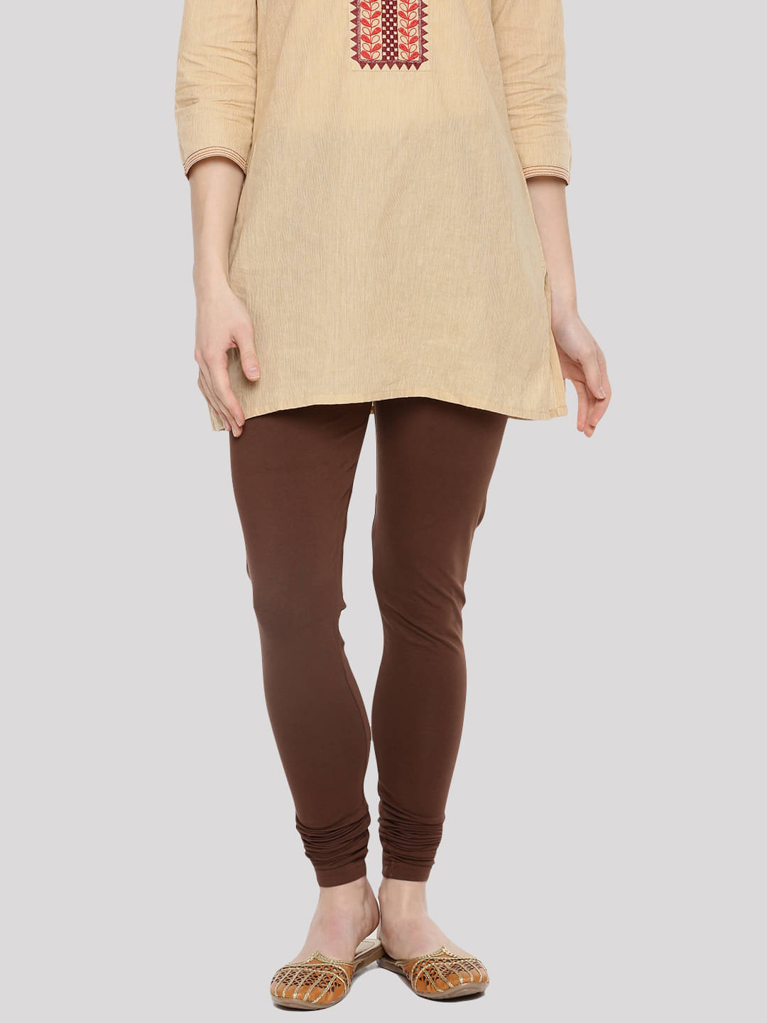     			Dollar Missy - Brown Cotton Women's Leggings ( Pack of 1 )