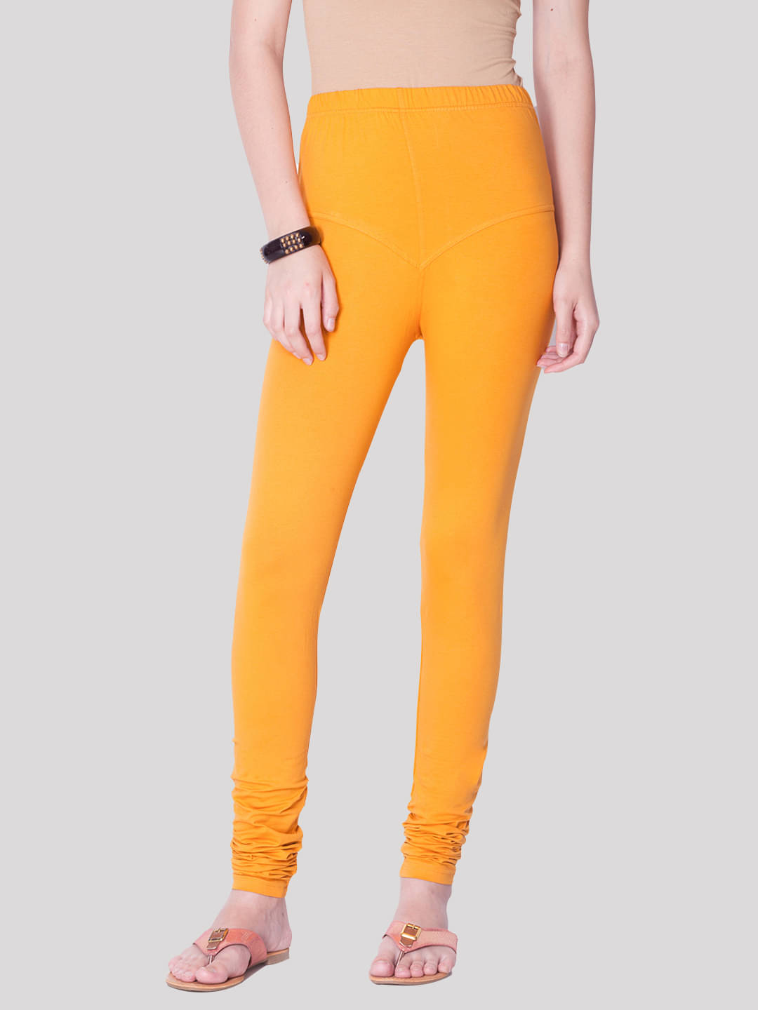 Dollar Missy - Orange Lycra Women's Leggings ( Pack of 1 ) Dollar Missy - Orange Lycra Women's Leggings ( Pack of 1 )
