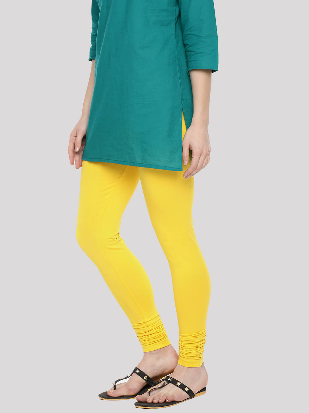 Dollar Missy - Yellow Cotton Women's Leggings ( Pack of 1 )