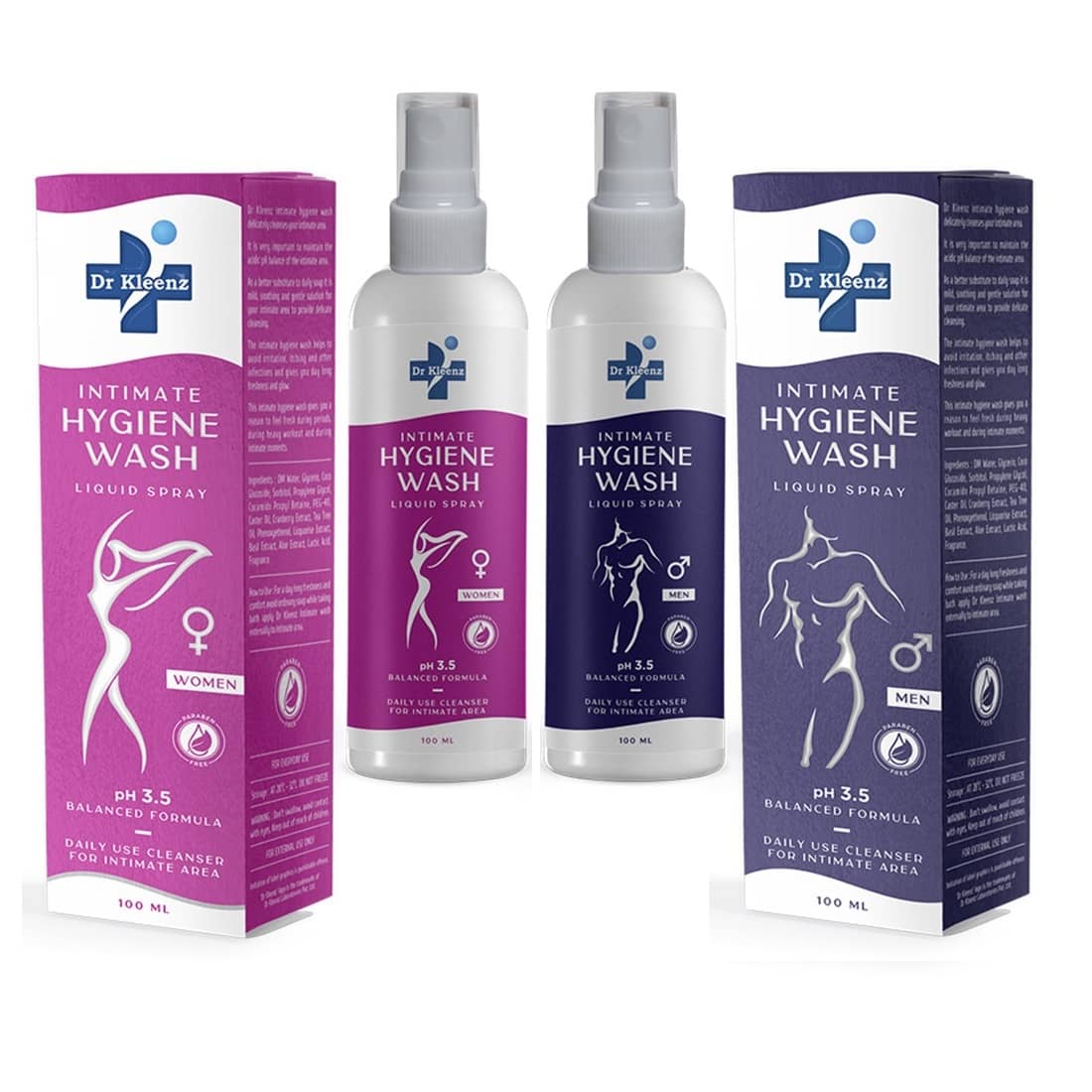 Dr Kleenz Intimate Hygiene Wash Combo for Men & Women Intimate Cleansing Liquid Floral 200 mL Pack of 2