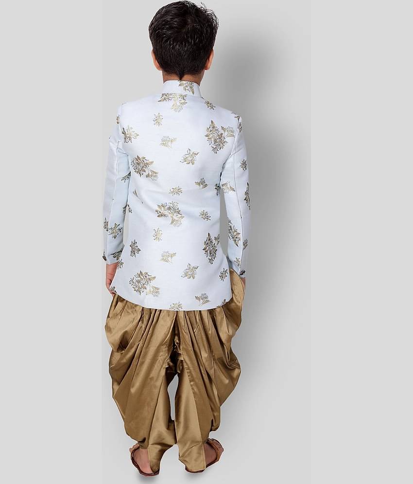 Fourfolds Boys Cotton Blend Peach Dhoti Kurta Set ( Pack of 1 )