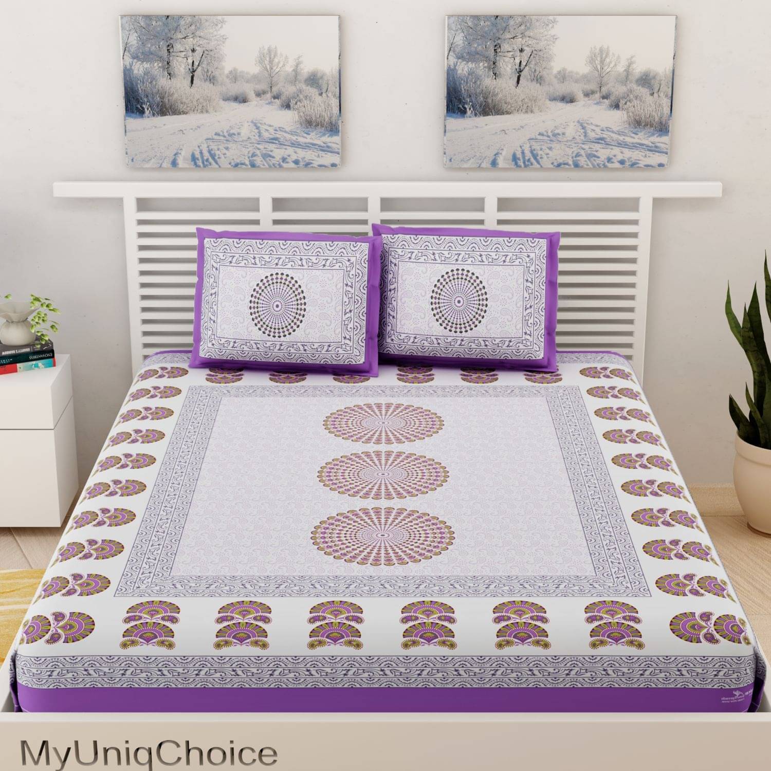     			unique choice Cotton Double Bedsheet ( Purple )