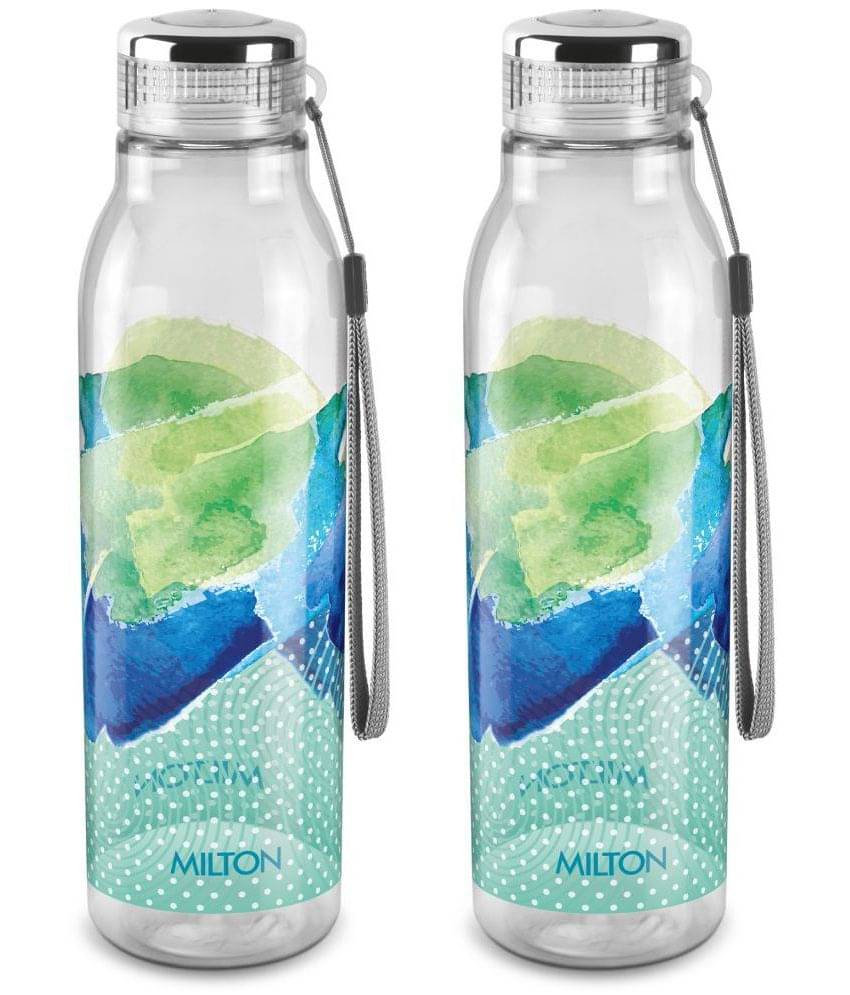 Milton Helix 1000 Pet Water Bottle, Set of 2, 1 Litre Each, Green Milton Helix 1000 Pet Water Bottle, Set of 2, 1 Litre Each, Green