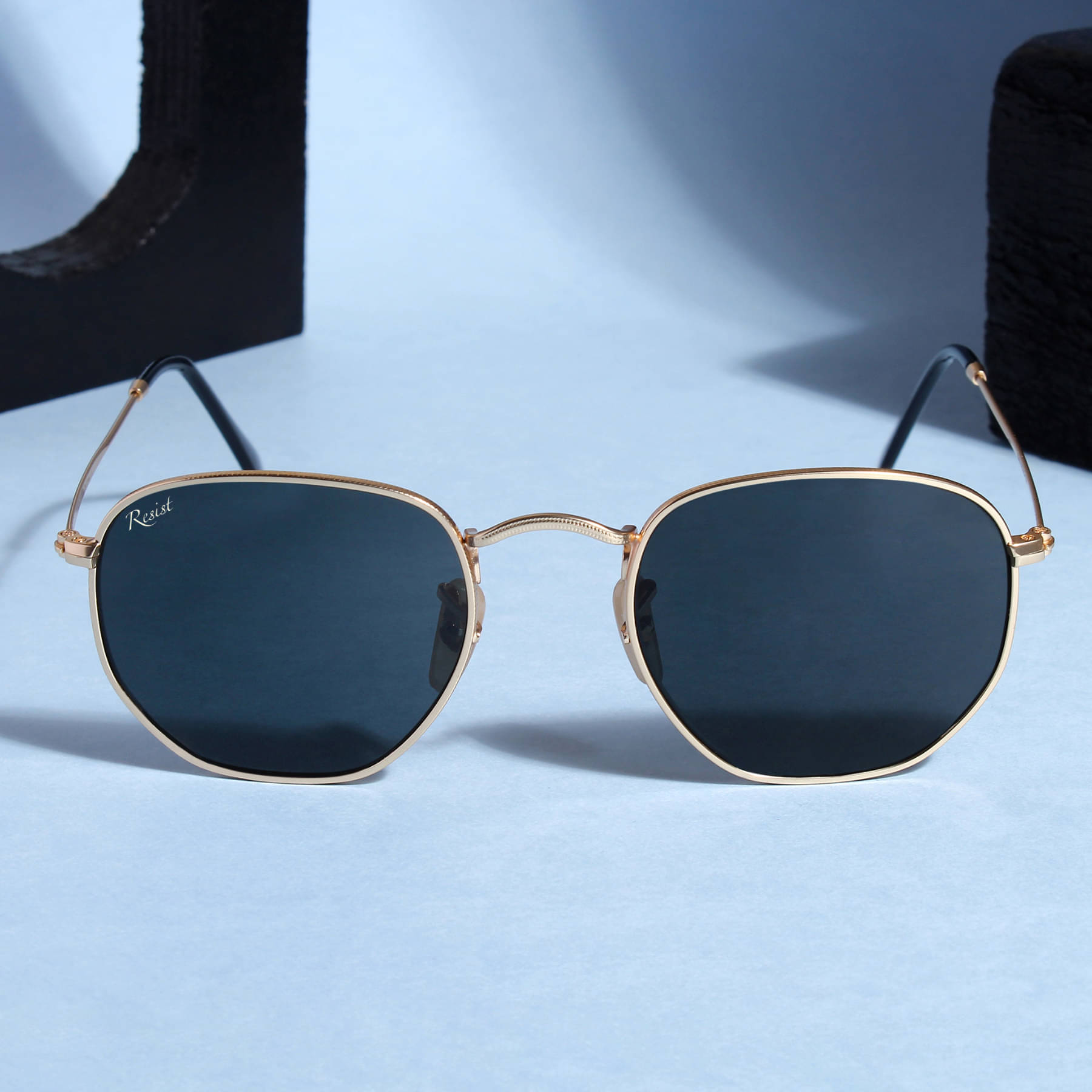 RESIST EYEWEAR Gold Square Sunglasses ( Pack of 1 ) RESIST EYEWEAR Gold Square Sunglasses ( Pack of 1 )