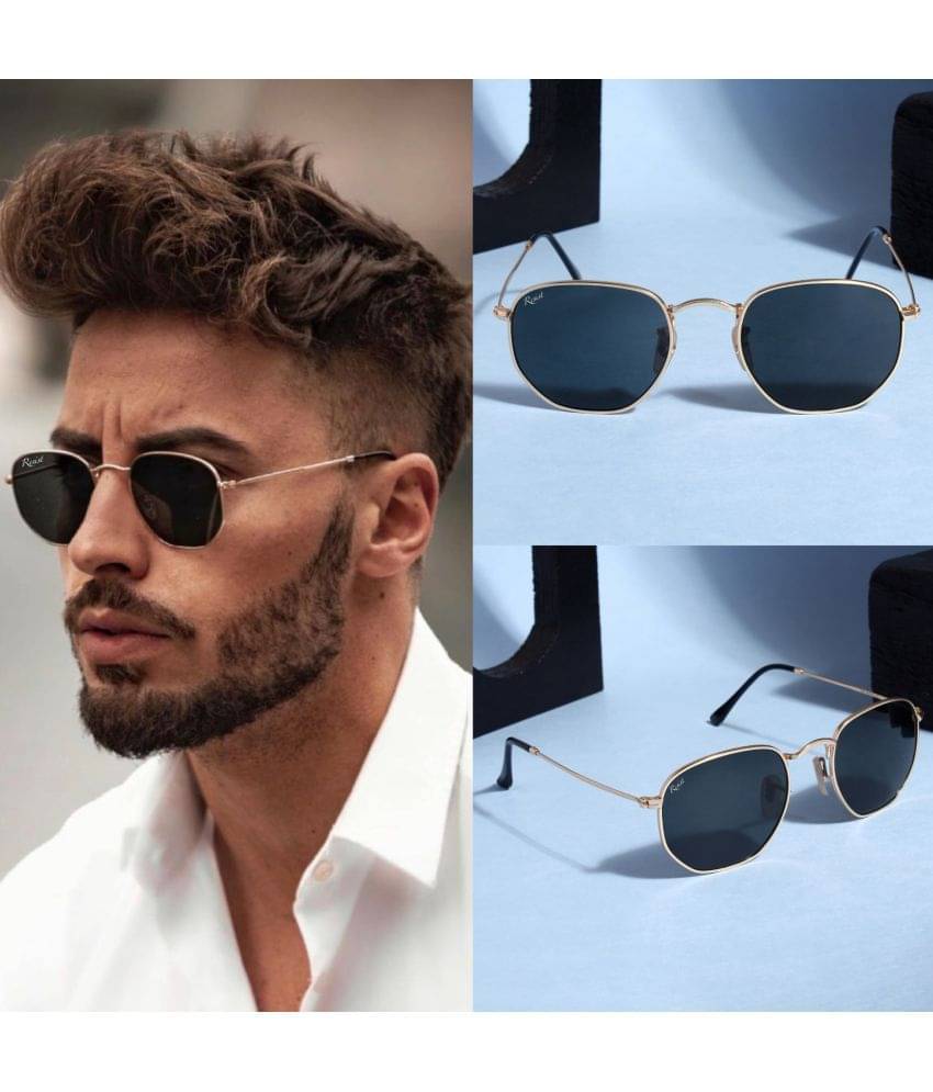     			RESIST EYEWEAR Gold Square Sunglasses ( Pack of 1 )
