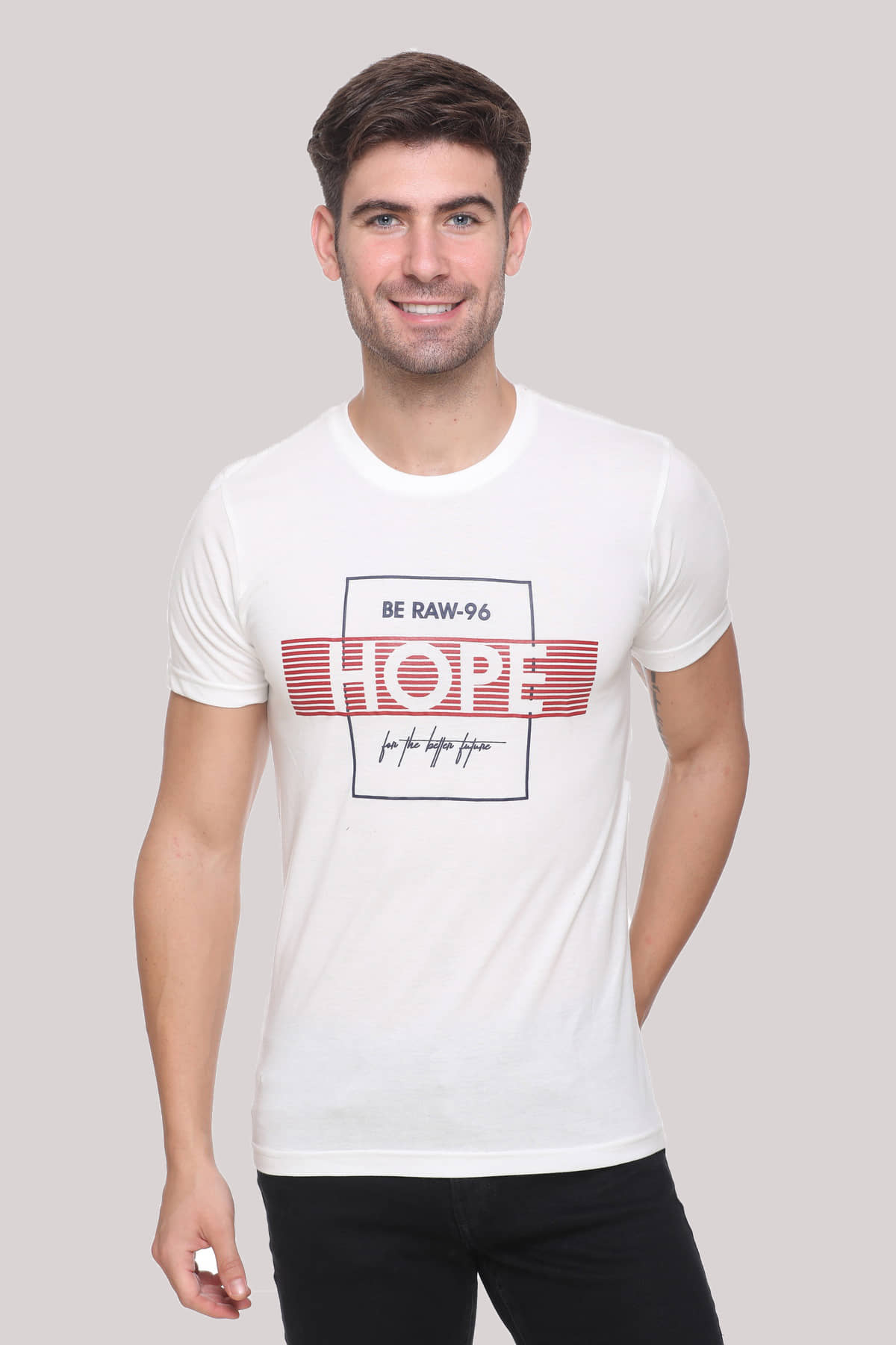 RF RAVES - Off White Polyester Regular Fit Men's T-Shirt ( Pack of 1 )