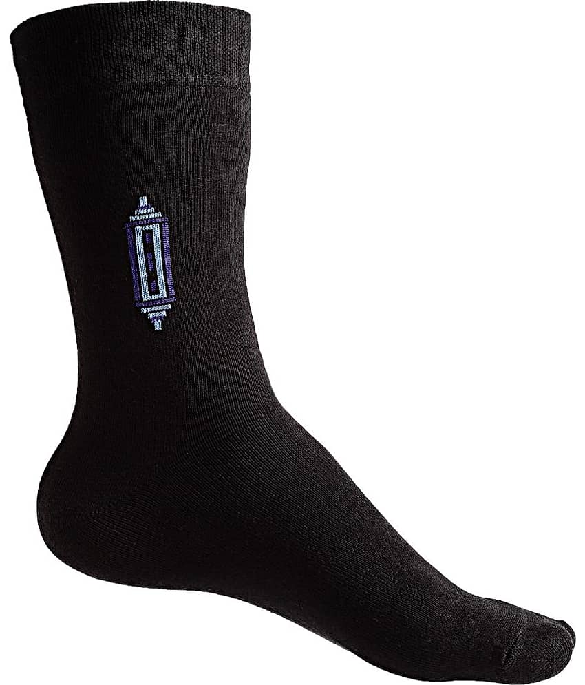 Texlon - Black Cotton Men's Mid Length Socks ( Pack of 5 ) - Socks | Buy online on ZillyBuy