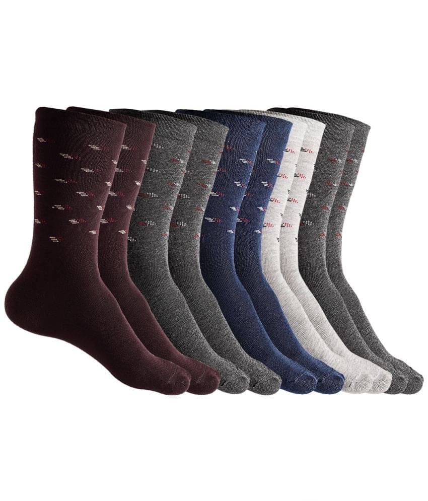     			Texlon - Multicolor Cotton Men's Mid Length Socks ( Pack of 5 )