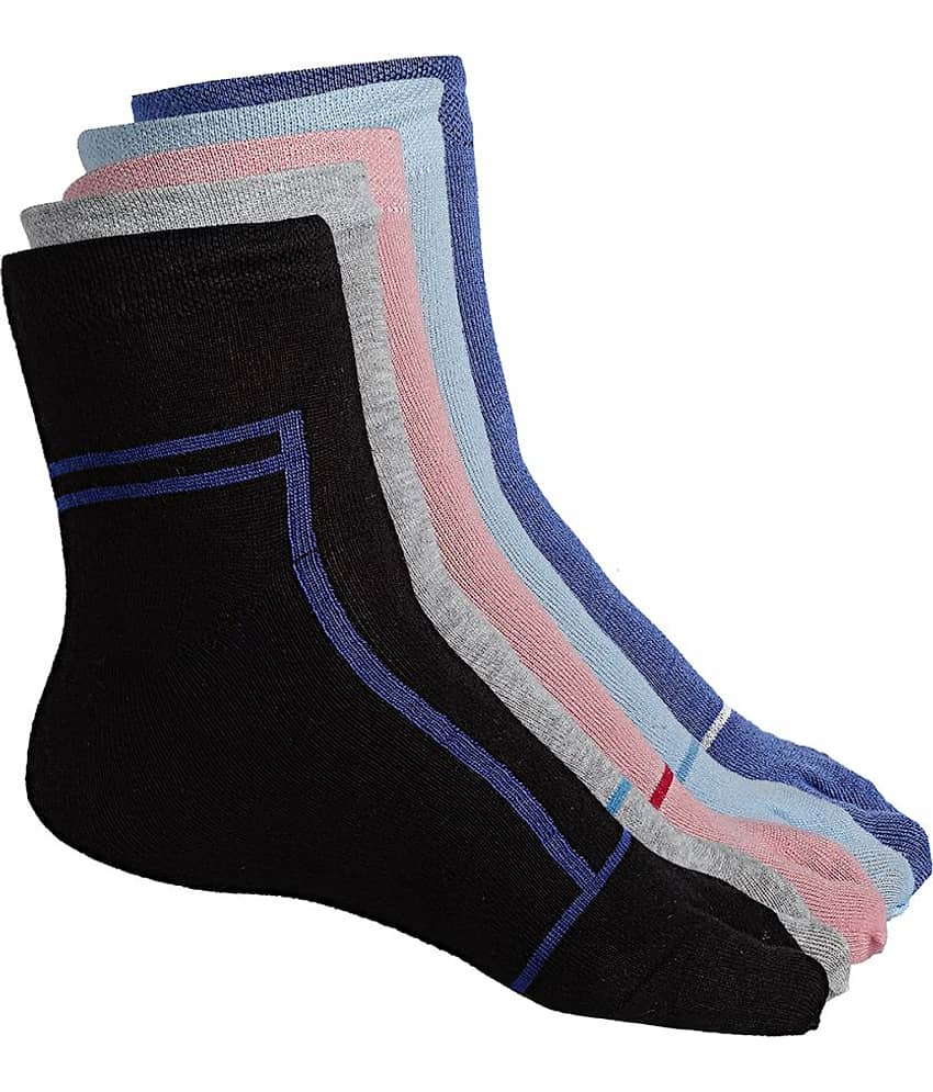 Texlon - Multicolor Cotton Women's Ankle Length Socks ( Pack of 5 ) - Socks | Buy online on ZillyBuy