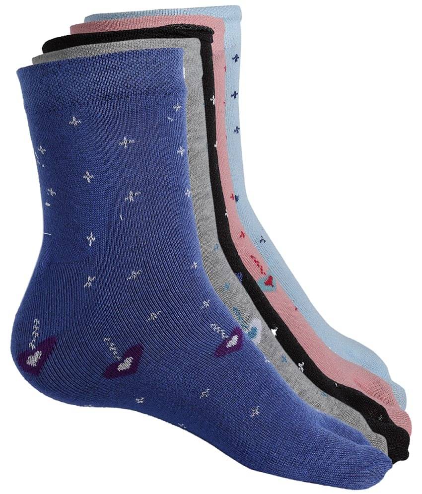     			Texlon - Multicolor Cotton Women's Ankle Length Socks ( Pack of 5 )
