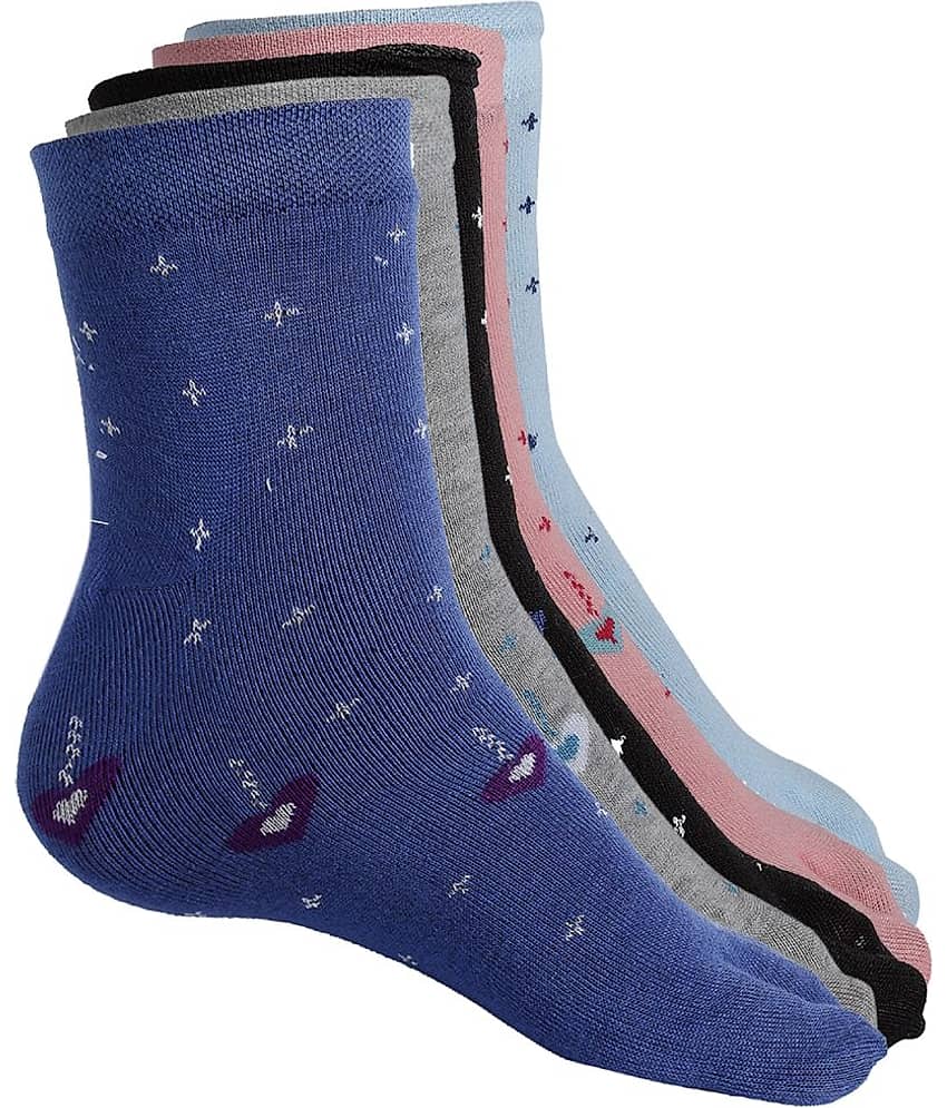 Texlon - Multicolor Cotton Women's Ankle Length Socks ( Pack of 5 ) - Socks | Buy online on ZillyBuy