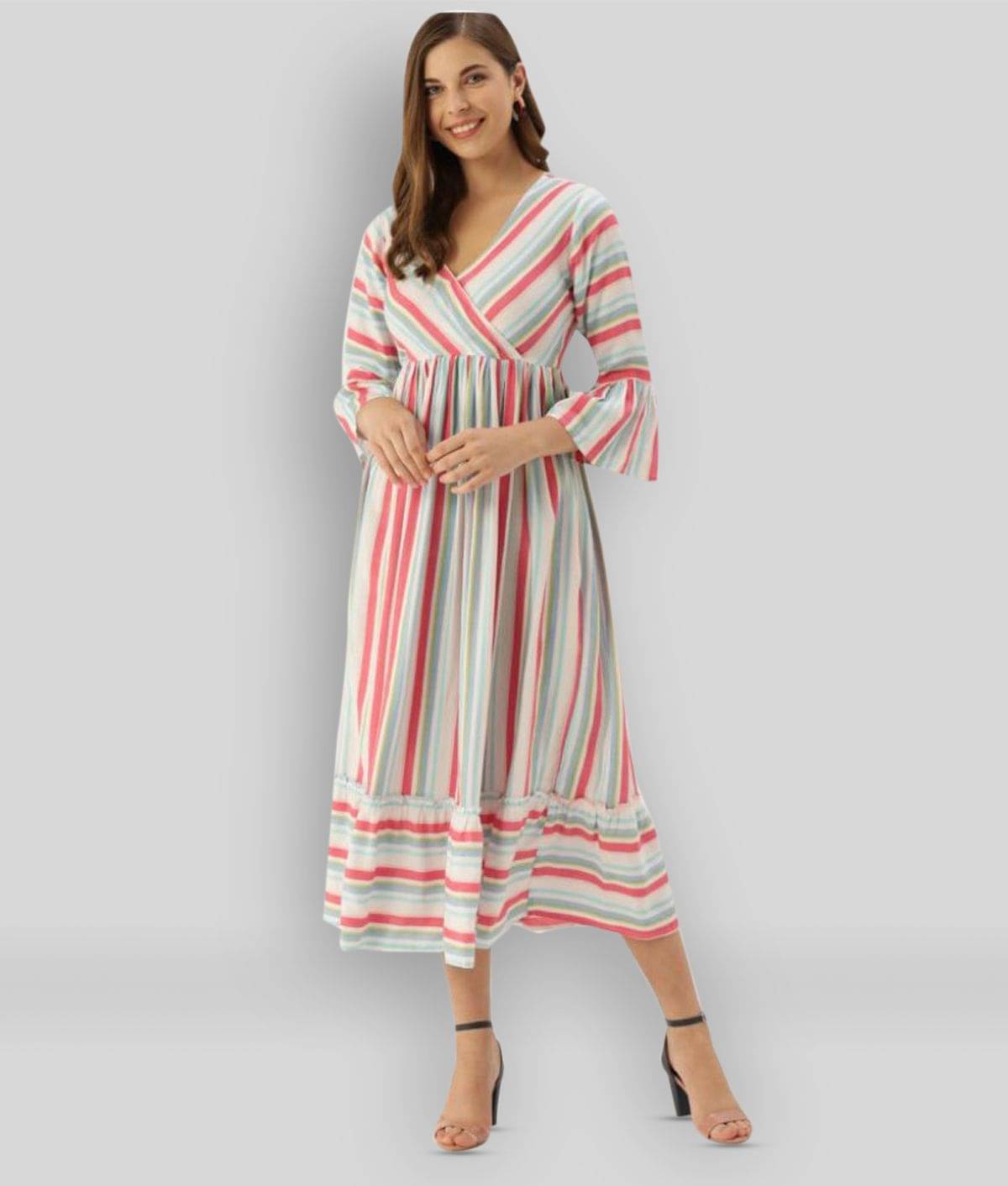     			The Dry State - Multicolor Rayon Women's Fit And Flare Dress ( Pack of 1 )