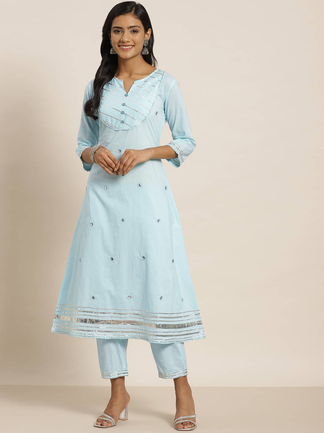 Juniper - Light Blue Straight Cotton Blend Women's Stitched Salwar Suit ( Pack of 1 ) Juniper - Light Blue Straight Cotton Blend Women's Stitched Salwar Suit ( Pack of 1 )