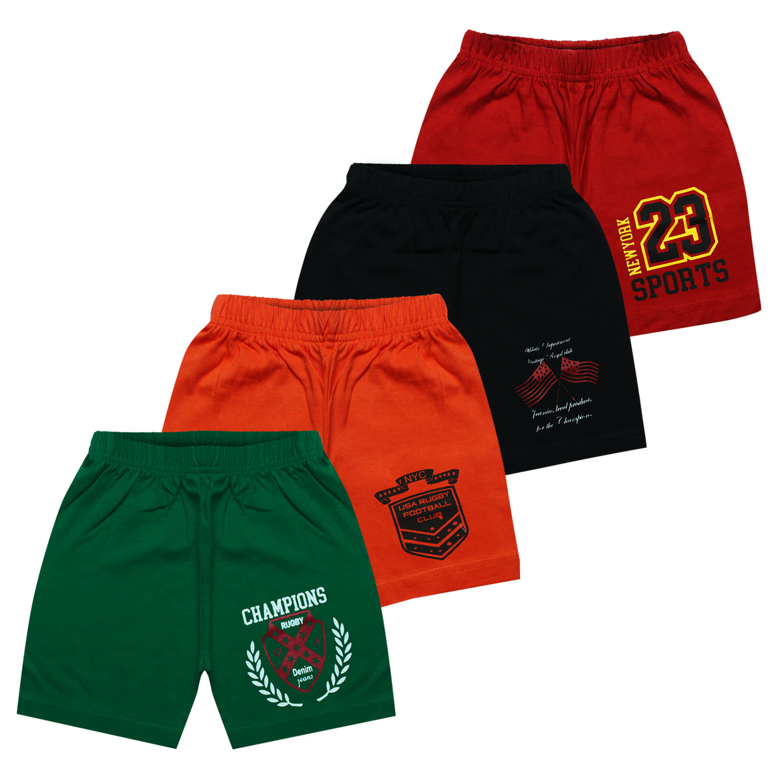 MIST N FOGG Pack of 4 Cotton Three-Fourth For Boys ( Multicolor ) - Shorts | Buy online on ZillyBuy