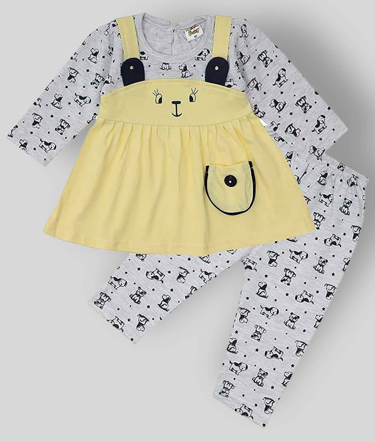 NammaBaby Pack of 1 Baby Girls Cotton Blend Dresses ( Yellow )