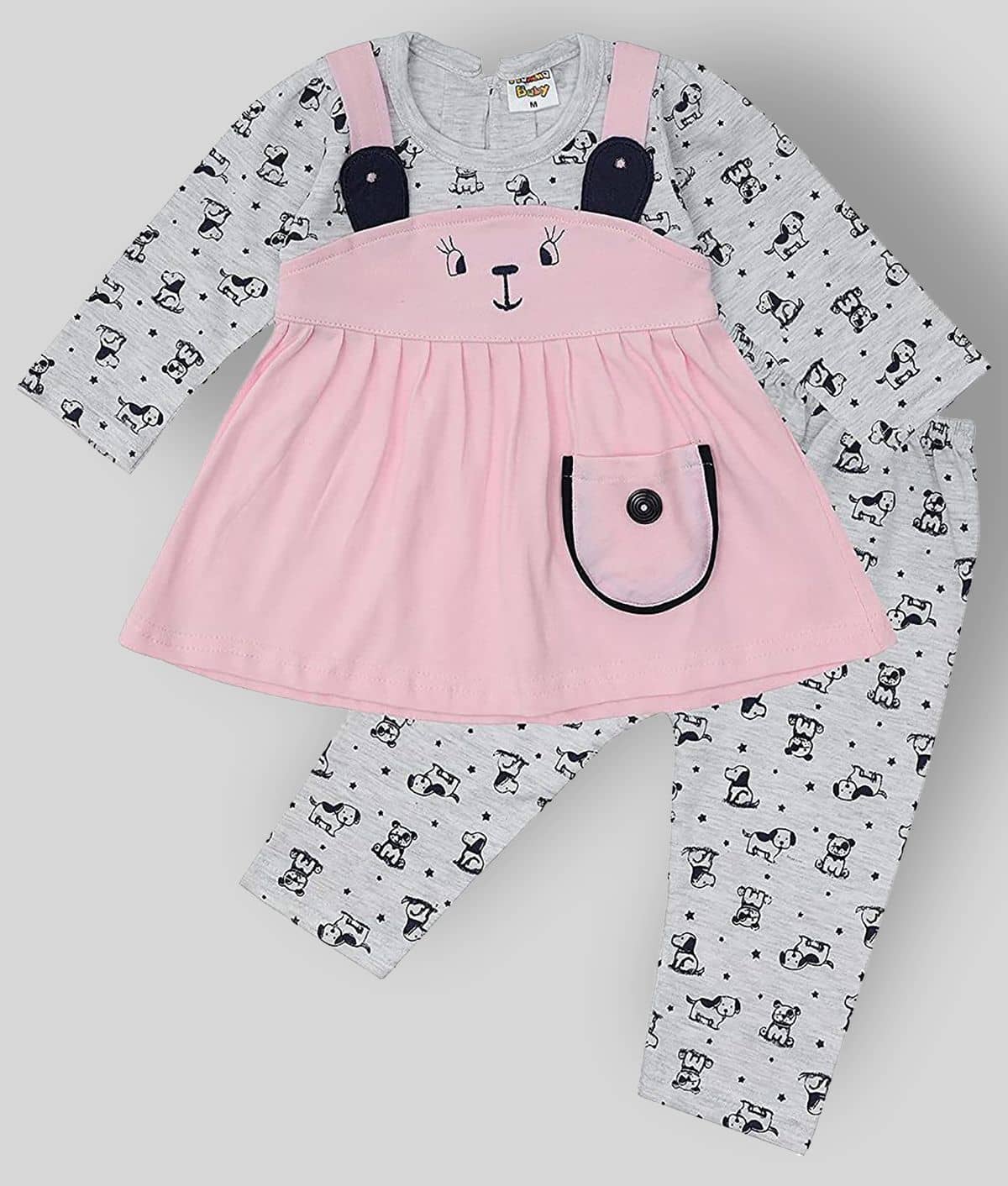 NammaBaby Pack of 1 Baby Girls Cotton Blend Dresses ( Pink )