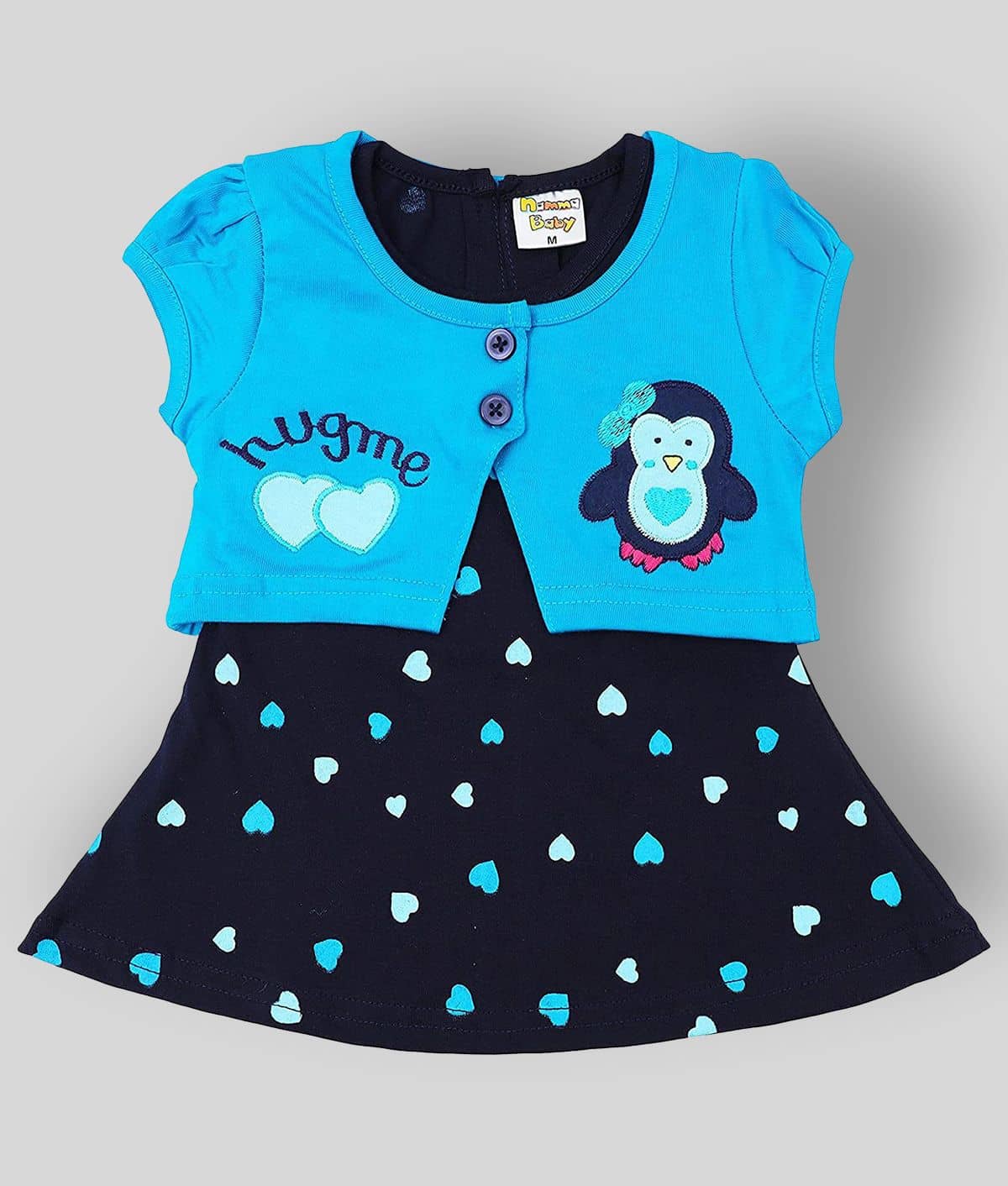 NammaBaby Pack of 1 Baby Girls Cotton Blend Dresses ( Blue )