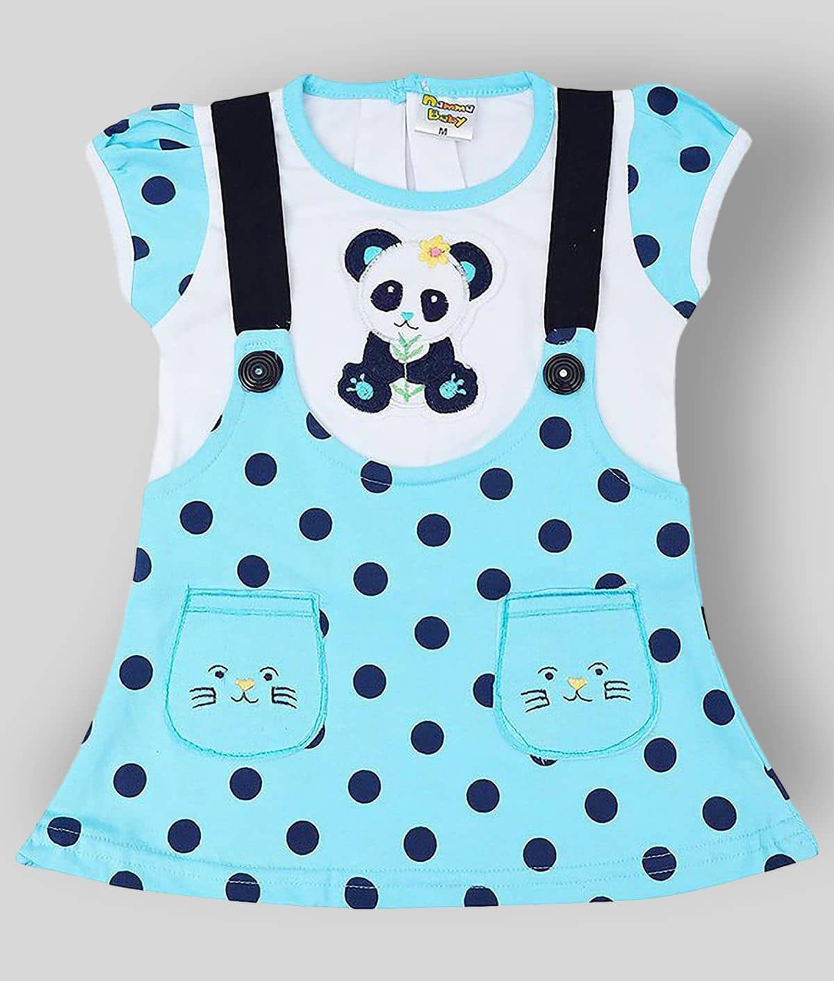 NammaBaby Pack of 1 Baby Girls Cotton Blend Dresses ( Blue )